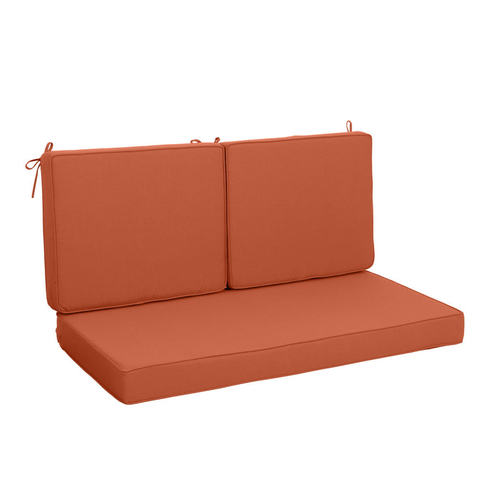 Giga waterproof deep seat and back patio chair cushions for outdoor furniture, with plush fabric and secure ties.