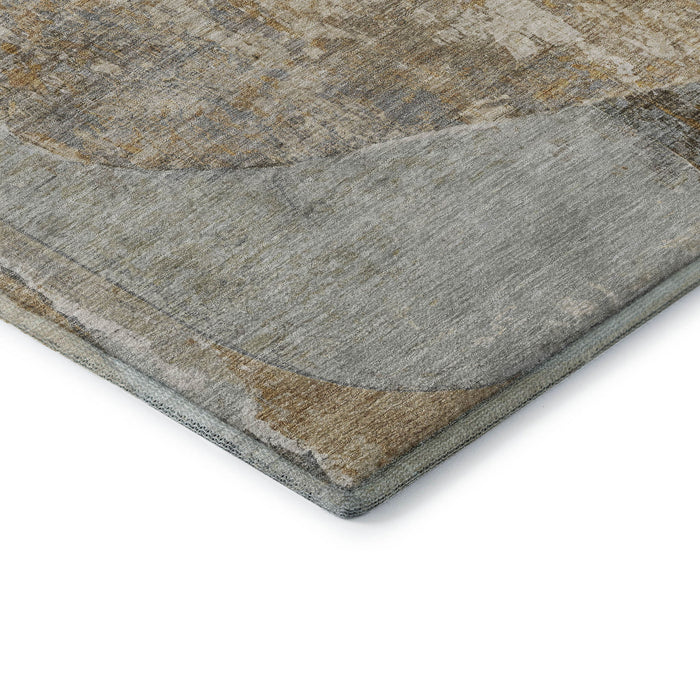 10' X 14' Abstract Washable Area Rug With UV Protection (695546) - Gray / Rust / Beige