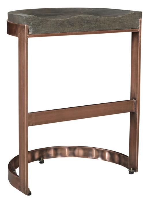 Iron Backless Counter Height Bar Chair - Gray And Copper