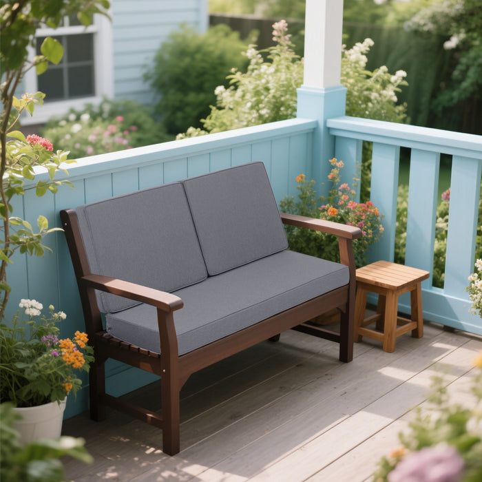 Giga waterproof deep seat and back patio chair cushions for outdoor furniture, with plush padding and weather-resistant fabric.