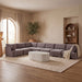 Meridian Furniture Hammond velvet performance fabric 7-piece sectional sofa with plush cushions and modern design.