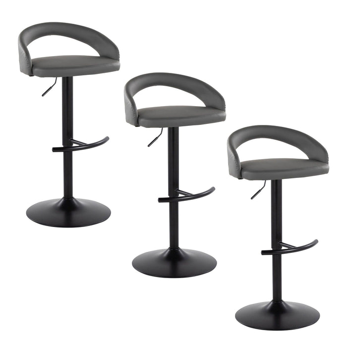 Grotto - Upholstered Adjustable Barstool - Black Metal Base