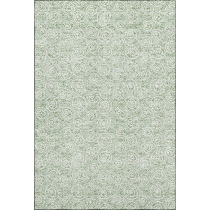 10' X 14' Polka Dot Washable Area Rug With UV Protection - Mint Green And Ivory