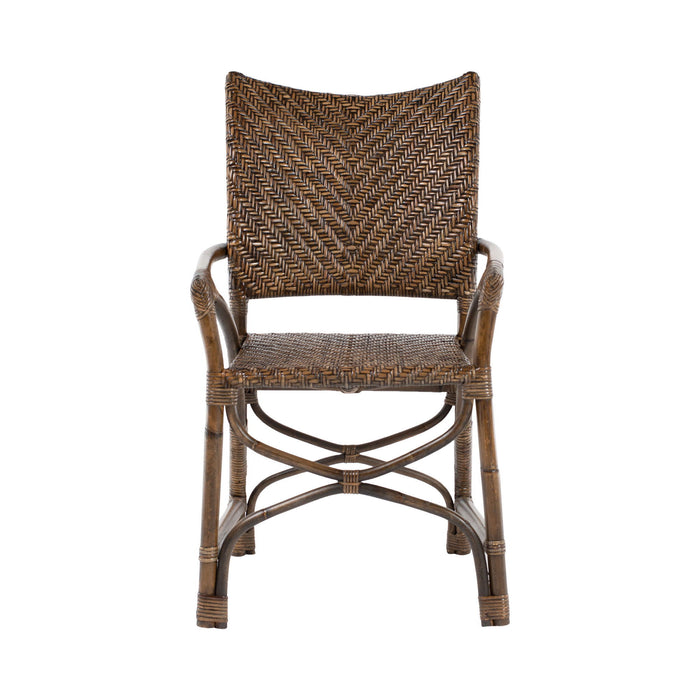 Open Back Dining Arm Chairs (Set of 2) - Brown