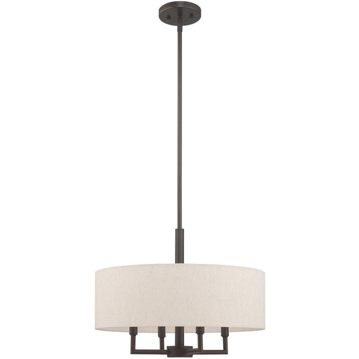 23'' Four Light Dimmable Chandelier With Shades - Bronze