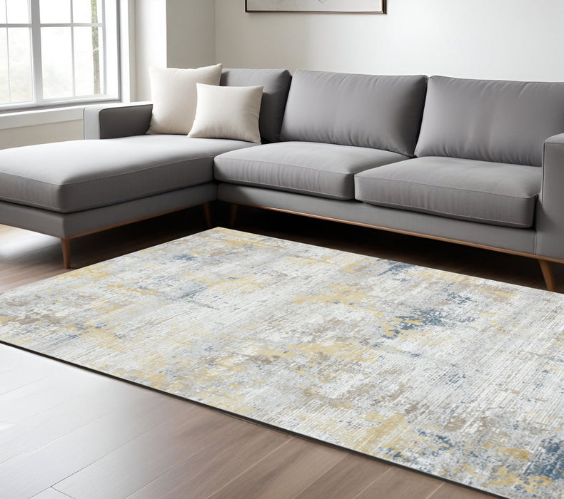 10' X 14' Contemporary Abstract Area Rug - Gold