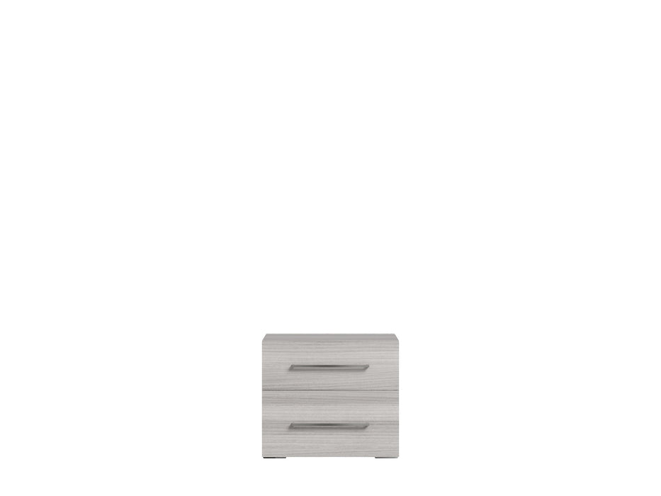 Mia - Nightstand With Handles - White / Gray / Silver