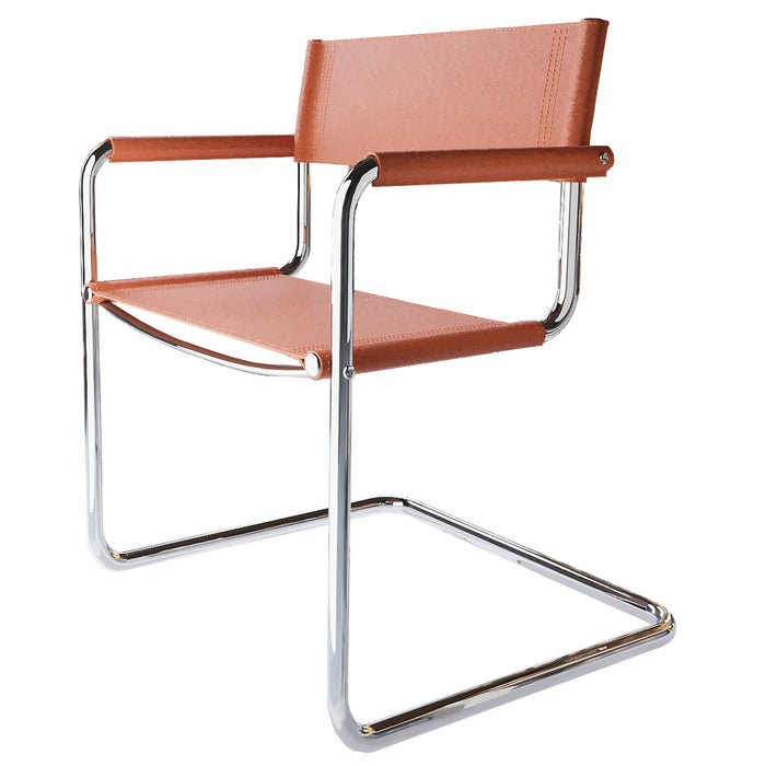 Stainless Steel Swivel Arm Chair (Set of 2) - Amber / Steel