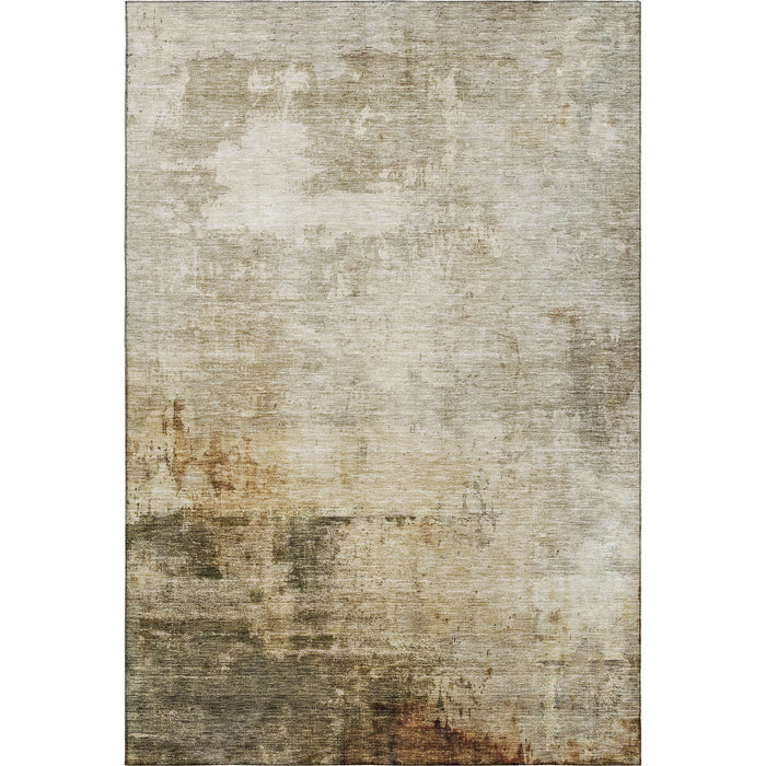 10' X 14' Abstract Washable Area Rug With UV Protection (688279) - Linen / Ivory / Copper