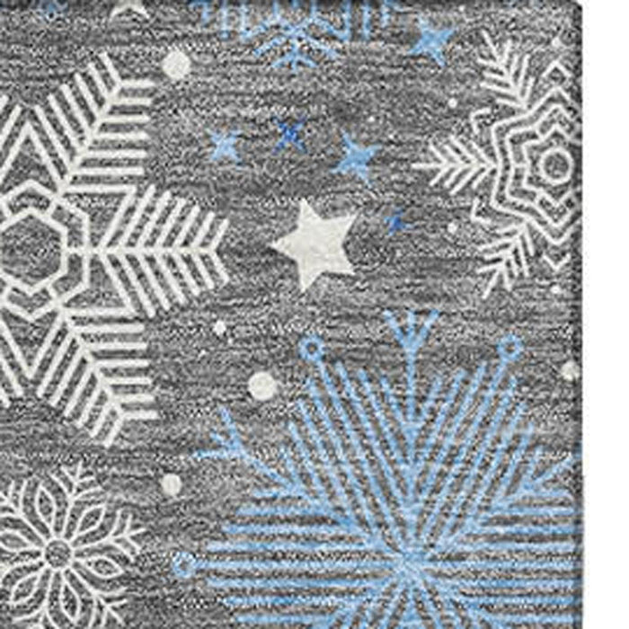 10' X 14' Abstract Geometric Washable Area Rug With UV Protection (702274) - Gray / Blue / Ivory