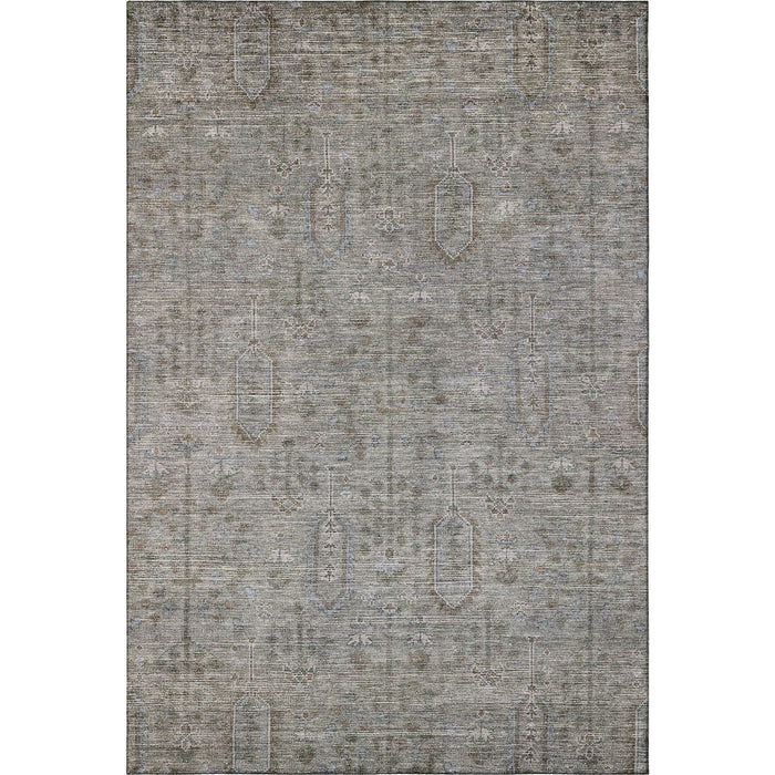 9' X 12' Southwestern Washable Area Rug With UV Protection - Granite Gray And Silver