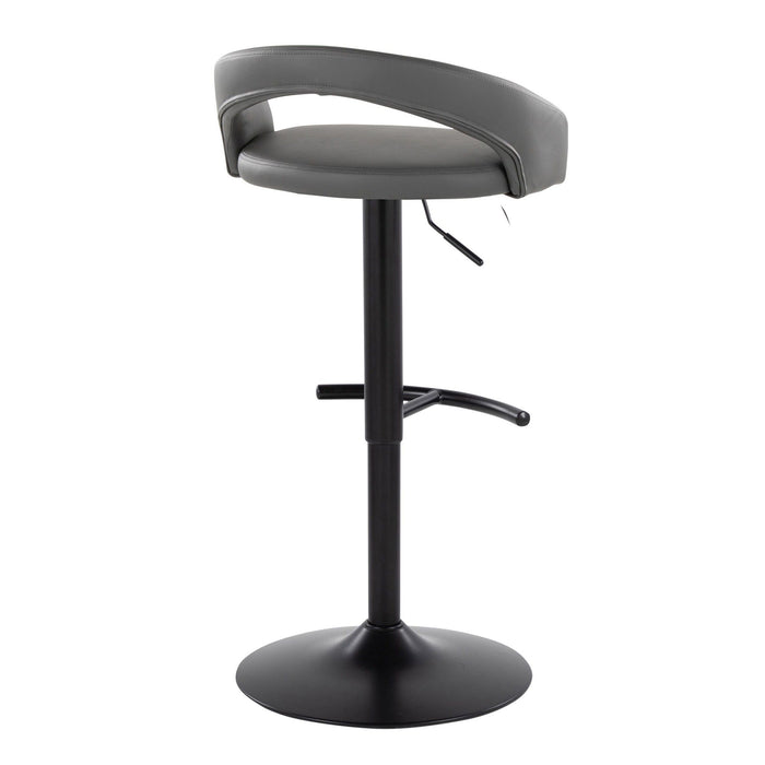 Grotto - Upholstered Adjustable Barstool - Black Metal Base