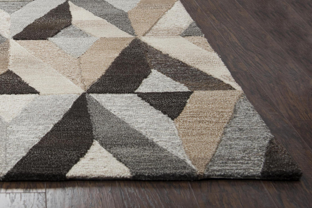 10' X 13' Wool Geometric Hand Tufted Area Rug (748168) - Gray / Natural