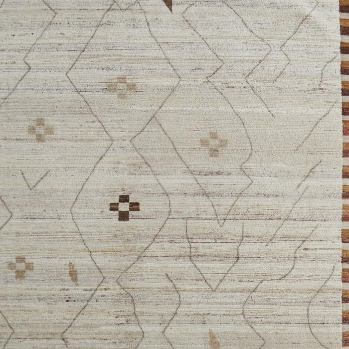 6' X 9' Wool Moroccan Hand Knotted Area Rug (567289) - Ivory / Tan