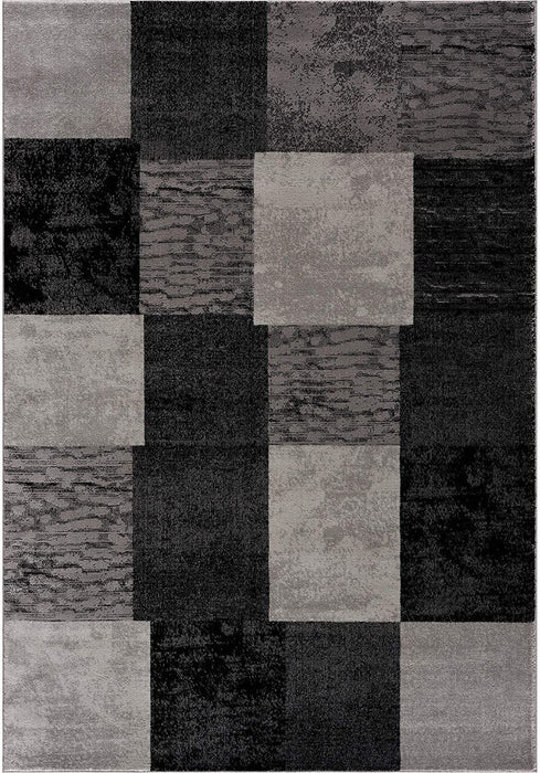 8' x 10' Checkered Dhurrie Area Rug - Gray