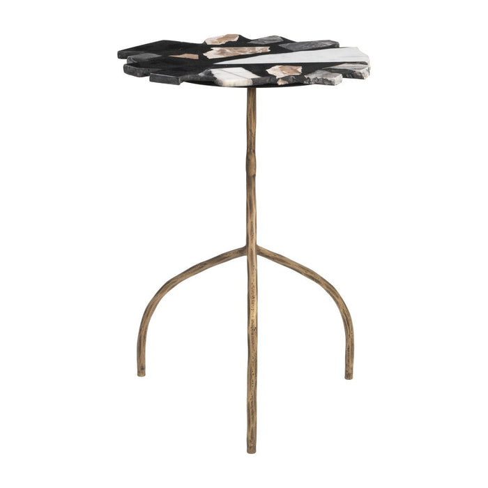 23" Iron Pedestal End Table - Brown
