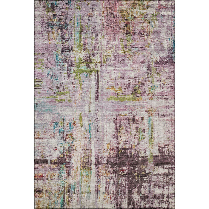 10' X 14' Abstract Washable Area Rug With UV Protection (688285) - Lavender / Green / Teal