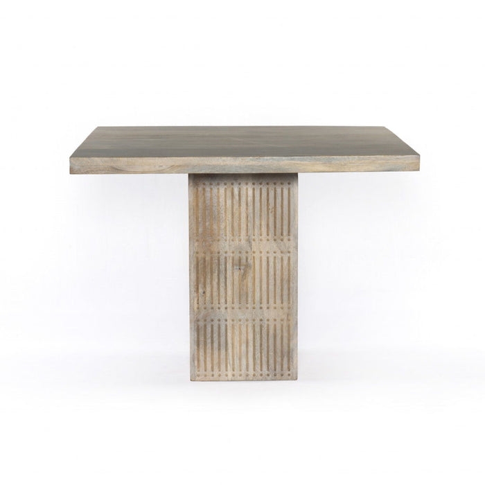 42" Square Solid Wood Pedestal Base Dining Table - Natural