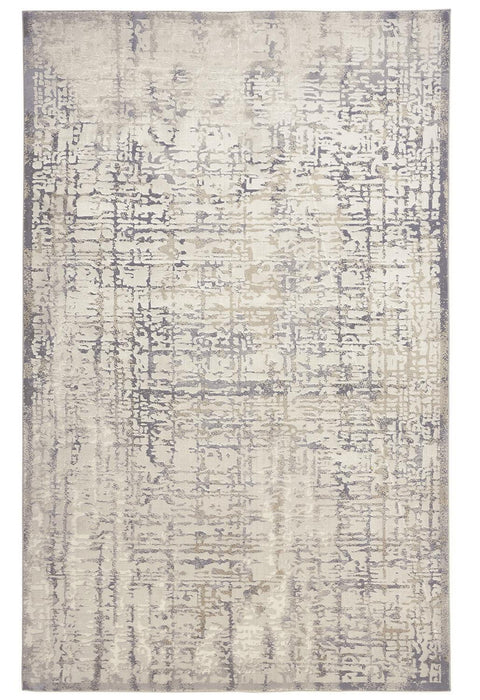 8' x 11' Abstract Stain Resistant Polypropylene Area Rug - Ivory And Gray