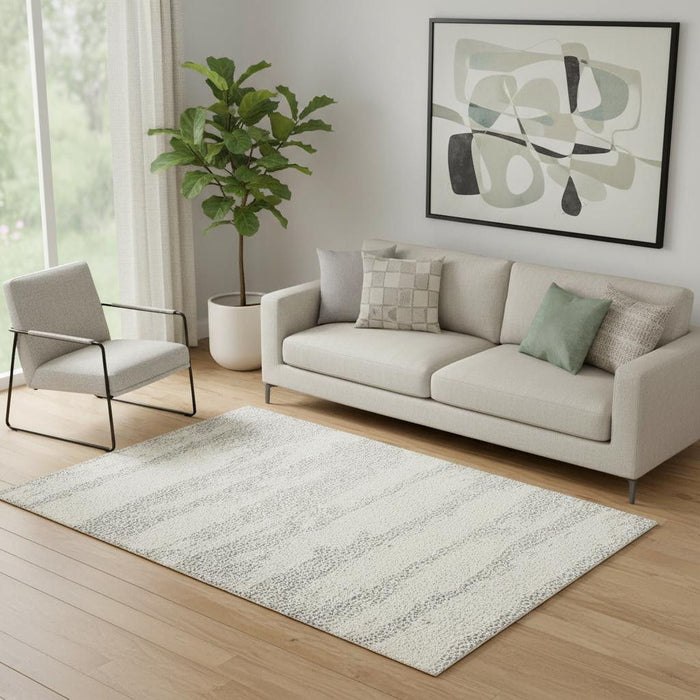 5' X 7' Abstract Area Rug (550462) - Beige / Gray