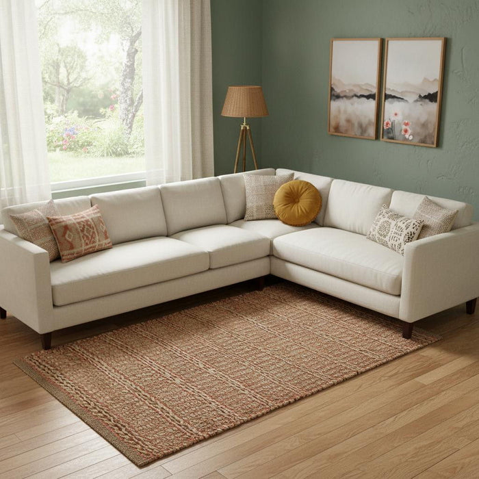 9' X 12' Jute Hand Woven Area Rug (712655) - Natural / Pink