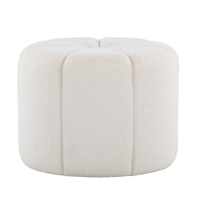 Daisy - Ottoman - White Fabric