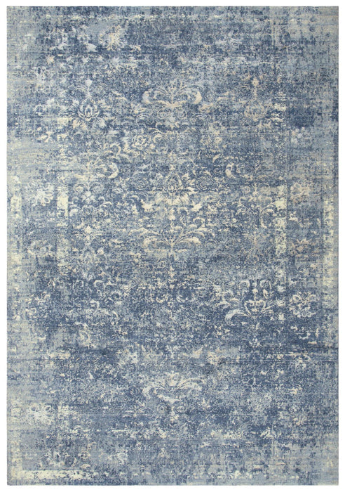 8' X 10' New Zealand Lambs Wool Oriental Hand Carved Handmade Area Rug (747595) - Blue / Gray / Beige / Ivory