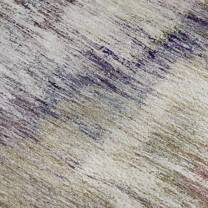 8' X 10' Abstract Washable Area Rug With UV Protection - Plum