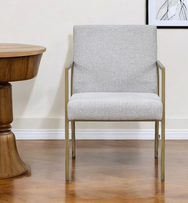 Upholstered Fabric Dining Arm Chair - Light Gray