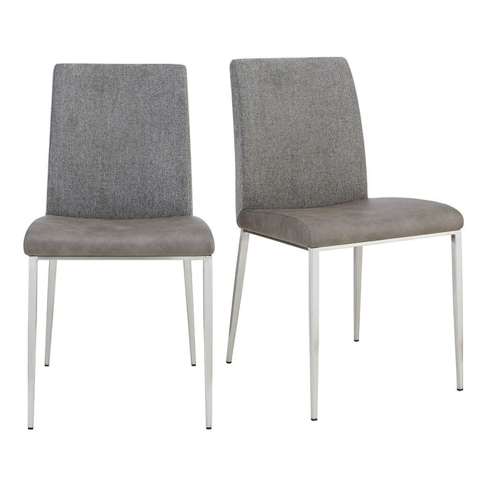 Stainless Steel Chairs (Set of 2) - Light Gray
