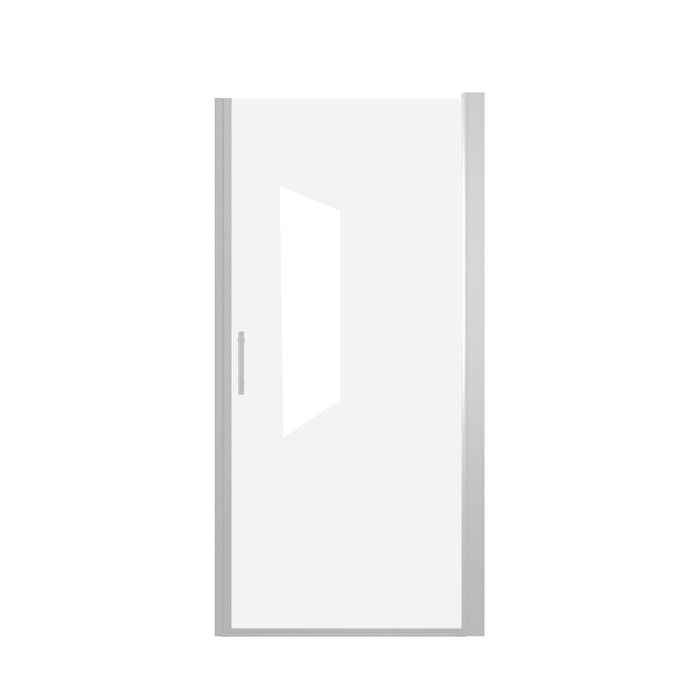 Shower Door With Explosion Proof Safety Film, Half Frame Design - Chrome