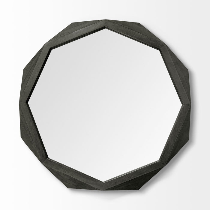 41" Octagon Frame Wall Mirror - Black