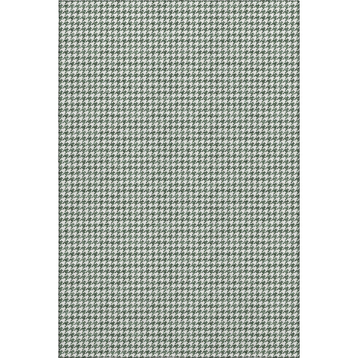 10' X 14' Houndstooth Washable Area Rug With UV Protection (645151) - Green / White