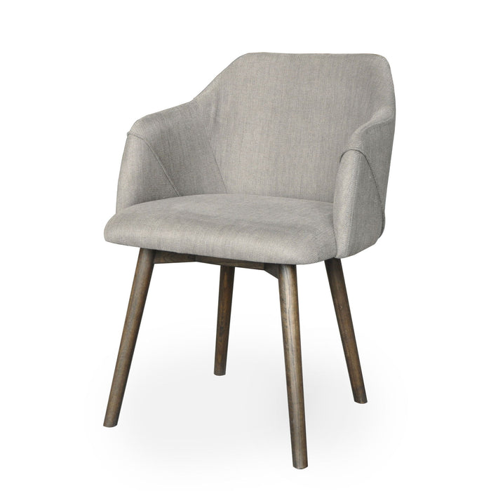 Upholstered Fabric Dining Arm Chair - Brown / Gray