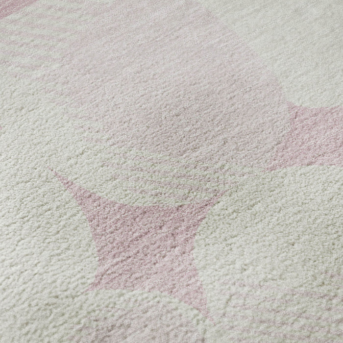 10' X 14' Abstract Geometric Washable Area Rug With UV Protection (669228) - Pink / Ivory