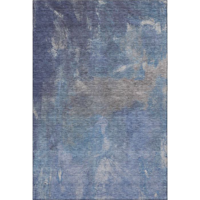 10' X 14' Abstract Washable Area Rug With UV Protection (693222) - Blue / Gray / Silver