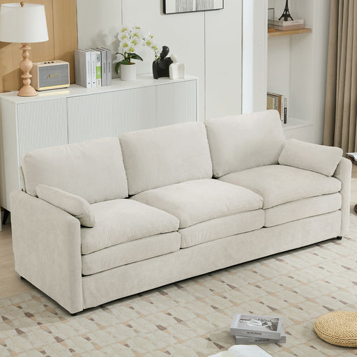 Giga cozy upholstered 3-seater sofa cushion for living room, featuring plush fabric and comfortable seating for stationary sofa.