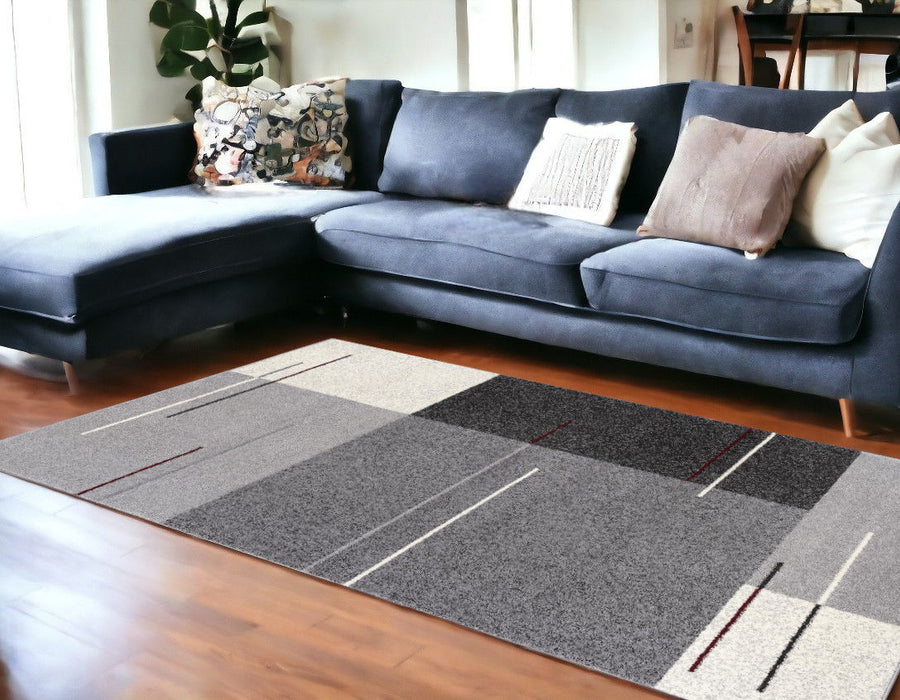 7.8' x 10.5' Modern Geometric Area Rug - Gray