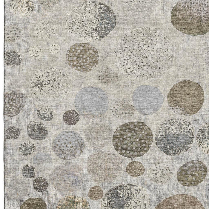 10' X 14' Geometric Washable Area Rug With UV Protection (709252) - Taupe / Beige / Ivory