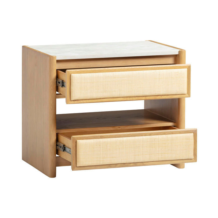 Paige - 2-Drawer Nightstand - Natural Oak