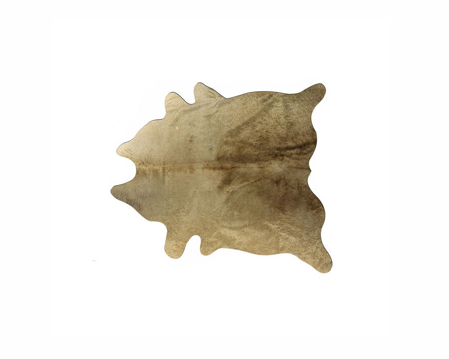 5' x 7' Hand Knotted Area Rug - Gold Cowhide