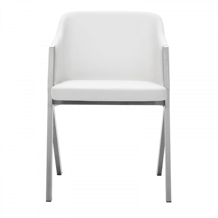 Faux Leather Modern Dining Chairs (Set of 2) - White