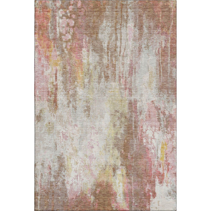 10' X 14' Abstract Washable Area Rug With UV Protection (695720) - Tan / Mauve / Ivory