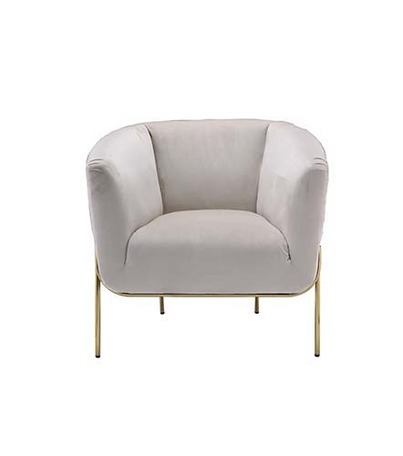 Carlson - Accent Chair - Beige Velvet & Gold
