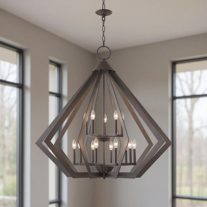 41'' Multi Light Dimmable Chandelier With Shades - Bronze
