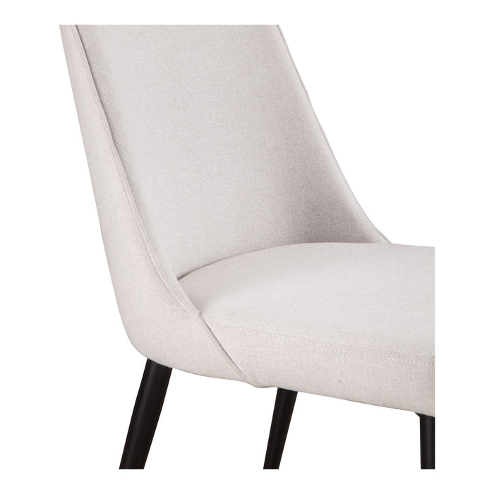 Upholstered Fabric Dining Side Chairs (Set of 2) - White / Black