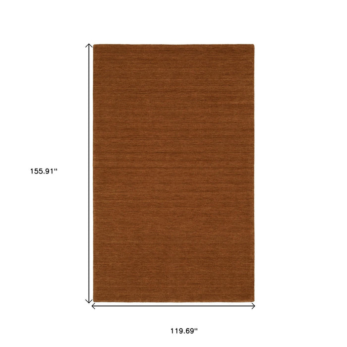 10' X 13' Wool Hand Tufted Area Rug - Rust