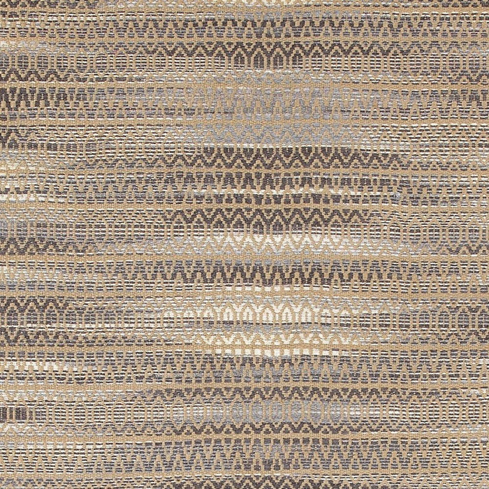 9' x 12' Striated Runner Rug - Gray And Tan