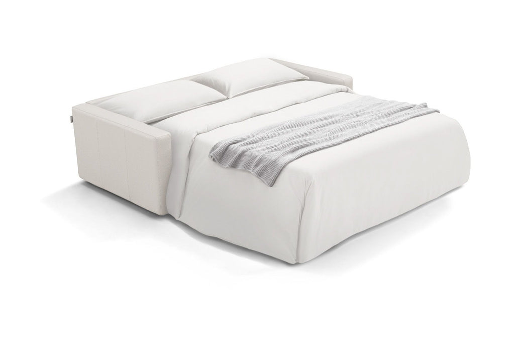 Leather Sleeper Sofa - White