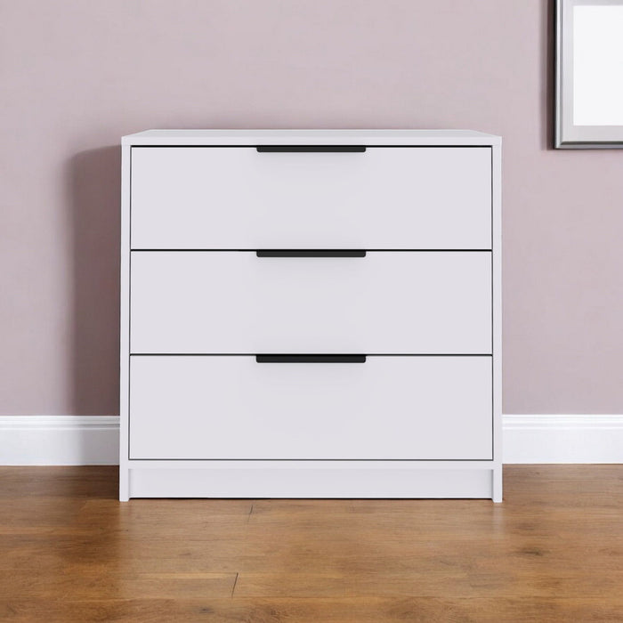 28" Three Drawer Dresser - White